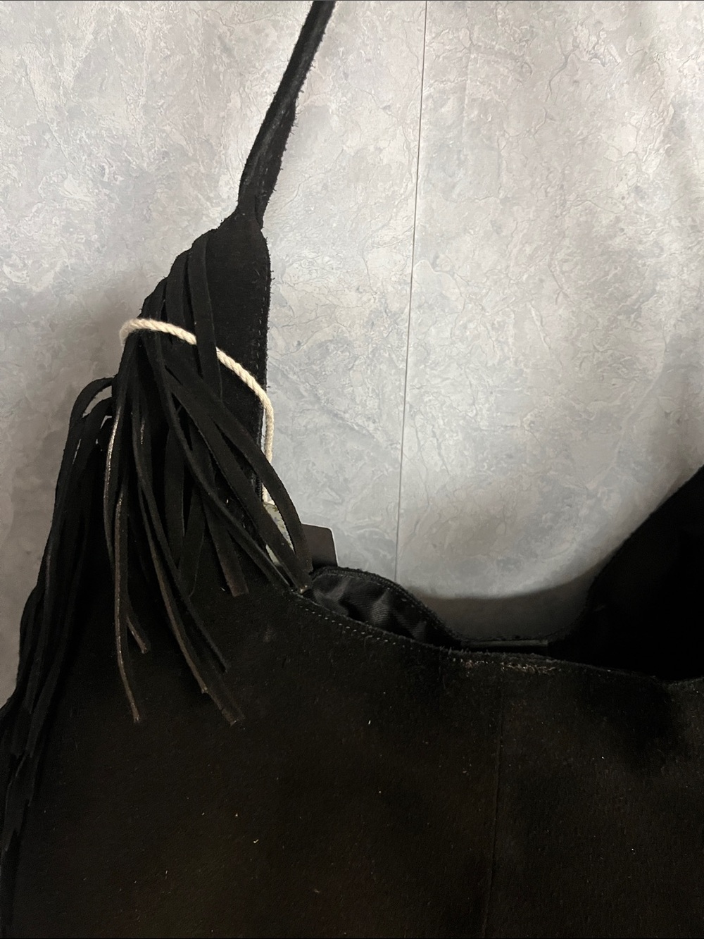 Haute Hippie Black Suede Fringe Shoulder Hobo NWT - Picture 13 of 14